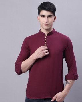 short kurta with mandarin collar