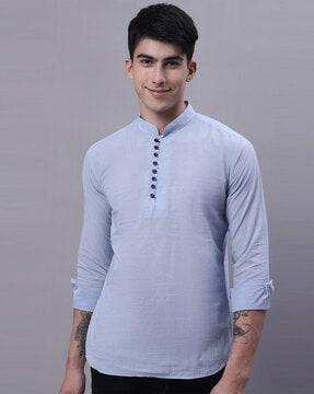 short kurta with mandarin collar