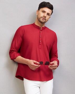 short kurta with mandarin collar