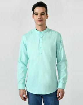 short kurta with mandarin collar