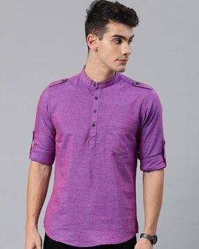 short kurta with mandarin collar