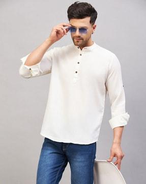 short kurta with mandarin collar