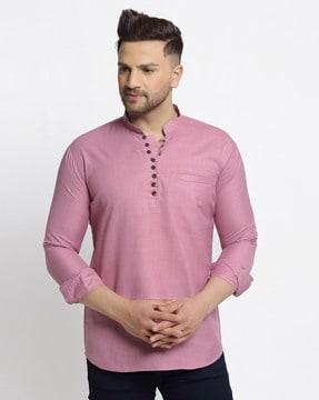 short kurta with mandarin-neck