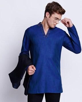 short kurta with open collar