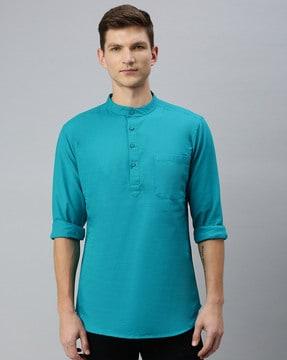 short kurta with patch pocket