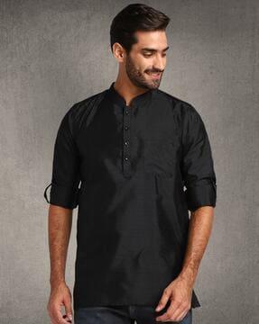 short kurta with roll-up sleeves