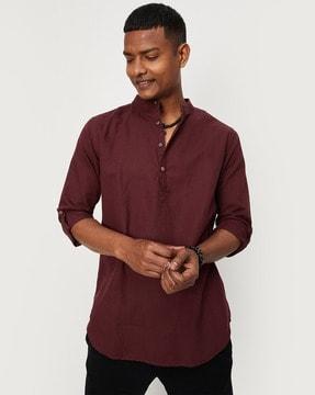 short kurta with roll-up sleeves