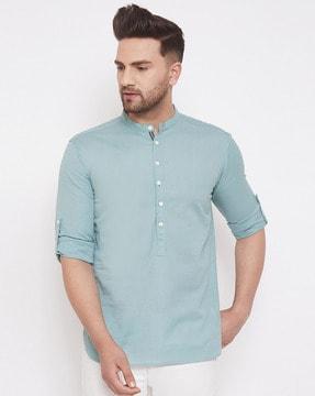 short kurta with roll-up tabs