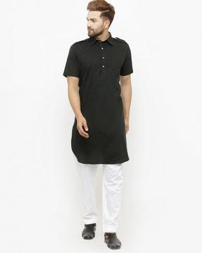 short kurta with shoulder tabs