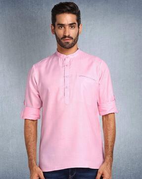 short kurta with welt pocket