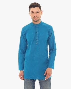 short kurti with band collar