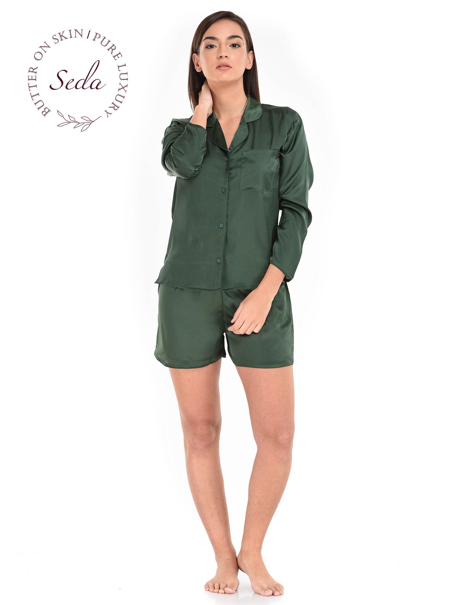 short set with long sleeves - green