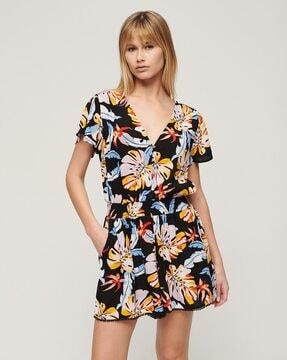 short sleeve beach playsuit