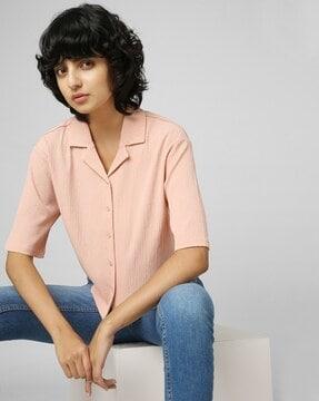 short-sleeve cuban-collar shirt