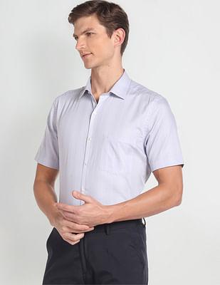 short sleeve plaid check shirt