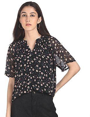 short sleeve printed top