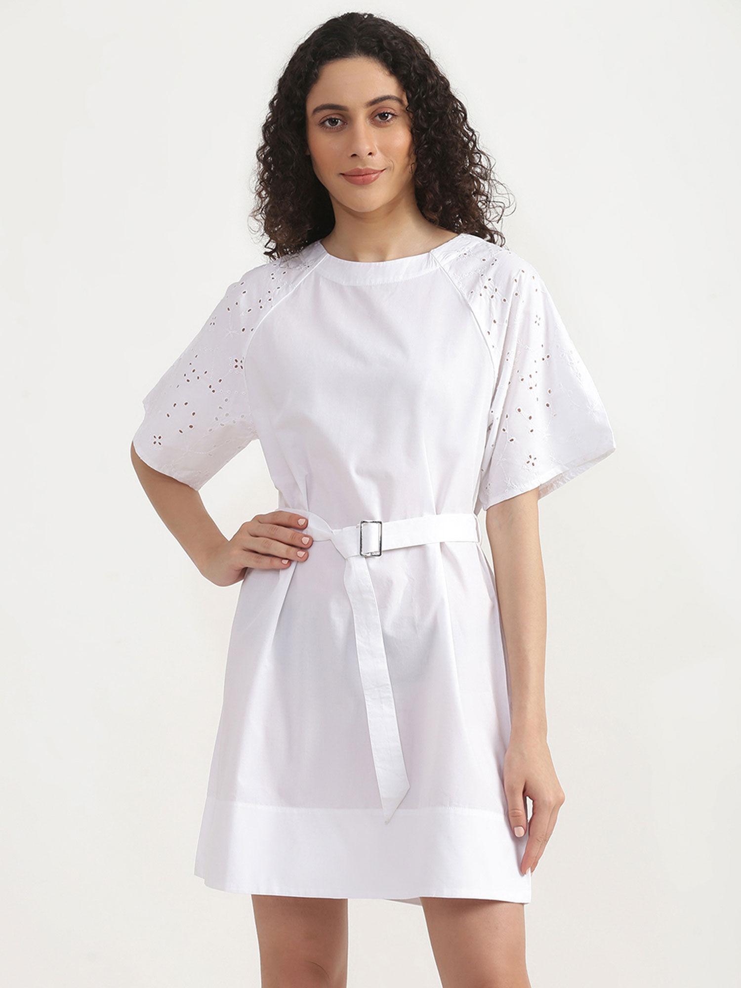 short sleeve raglan asymmetrical dress