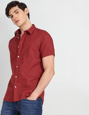 short sleeve slim fit shirt