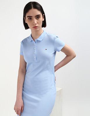 short sleeve slim polo dress