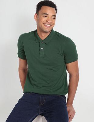 short sleeve solid polo shirt