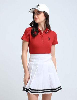 short sleeve solid polo shirt