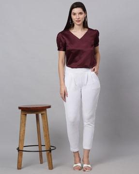 short-sleeve v-neck top