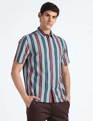 short sleeve vertical stripe shirt