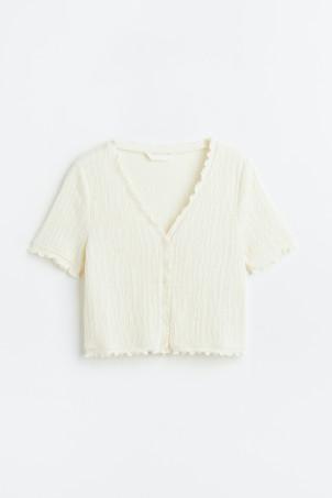 short-sleeved jersey cardigan