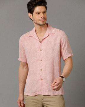 short-sleeves cuban-collar shirt