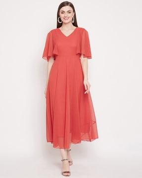 short sleeves maxi dress