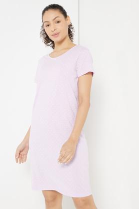 short sleeves regular fit women's sleep shirt - lavender