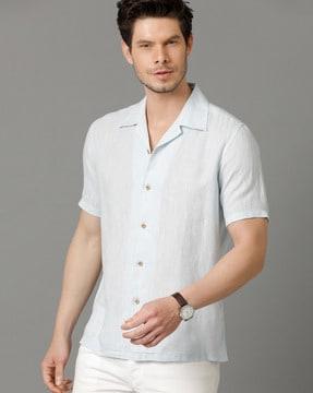 short sleeves shirt with cuban collar