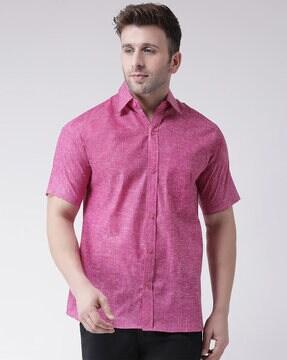 short sleeves shirt with patch pocket