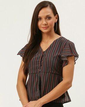 short sleeves striped top