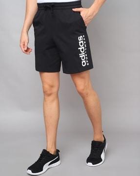 shorts with brand typography