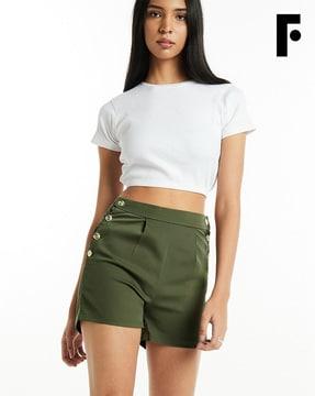 shorts with button closure