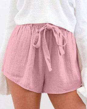 shorts with elasticated waistband & belt