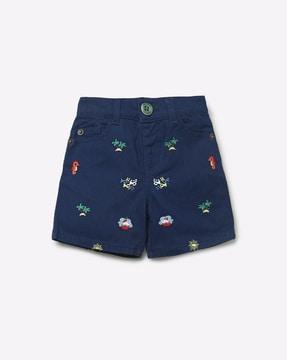 shorts with embroidered motifs