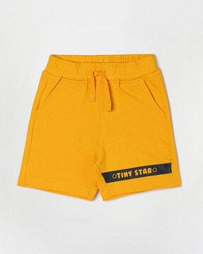 shorts with typographic print