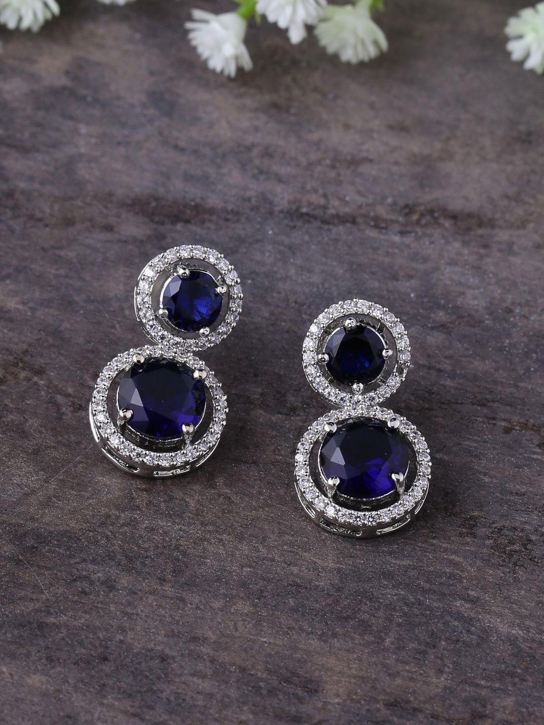 shoshaa blue contemporary studs earrings