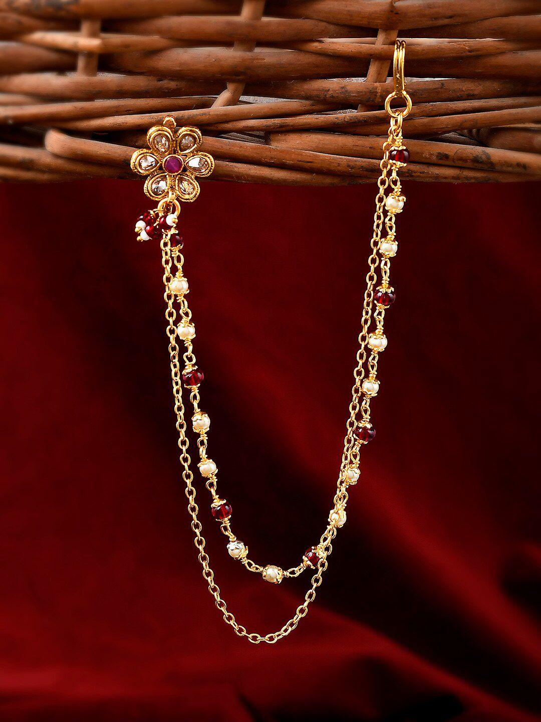 shoshaa gold-plated gold stone studded layered nosepin