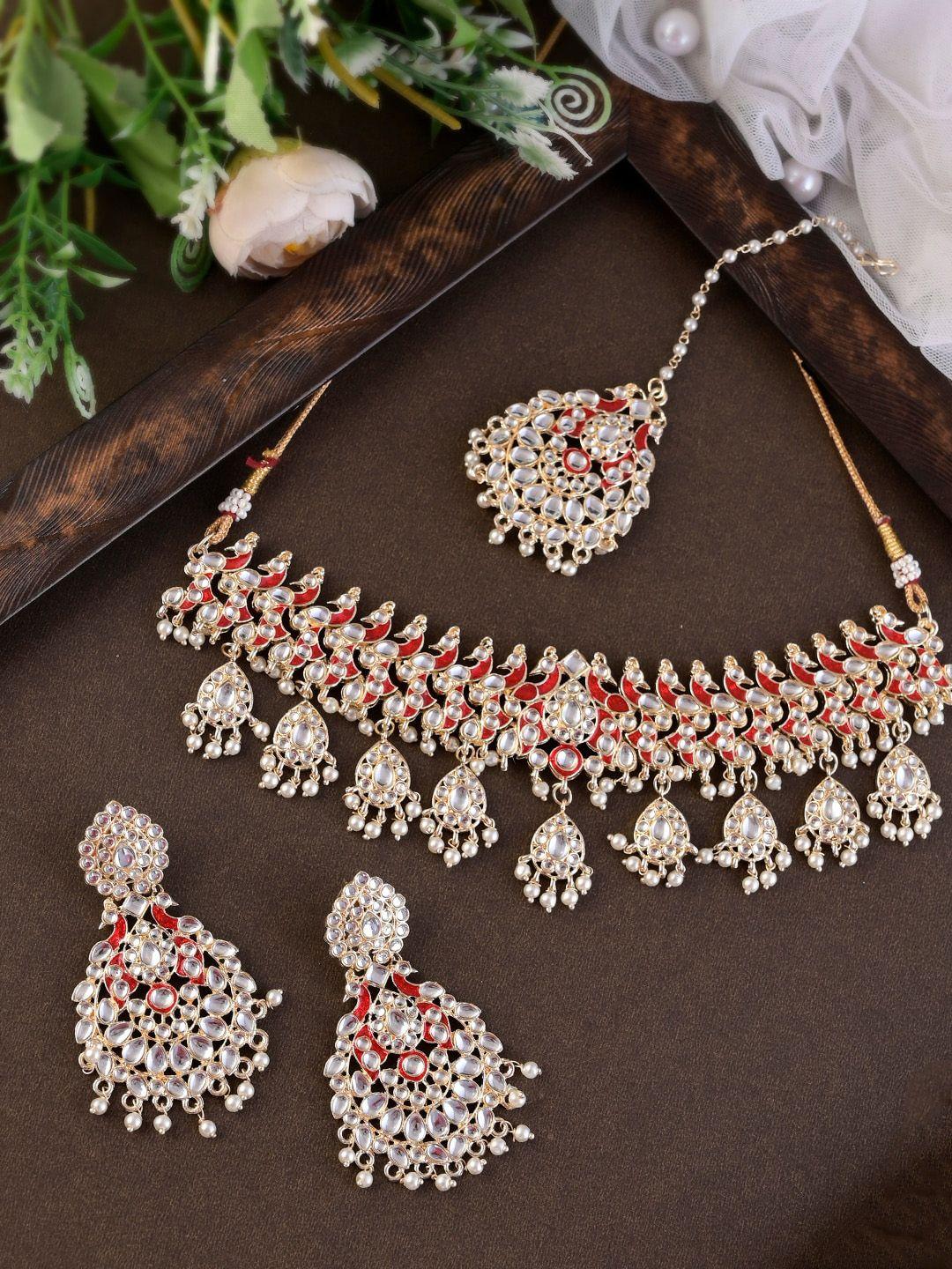 shoshaa gold-plated kundan studded jewellery set