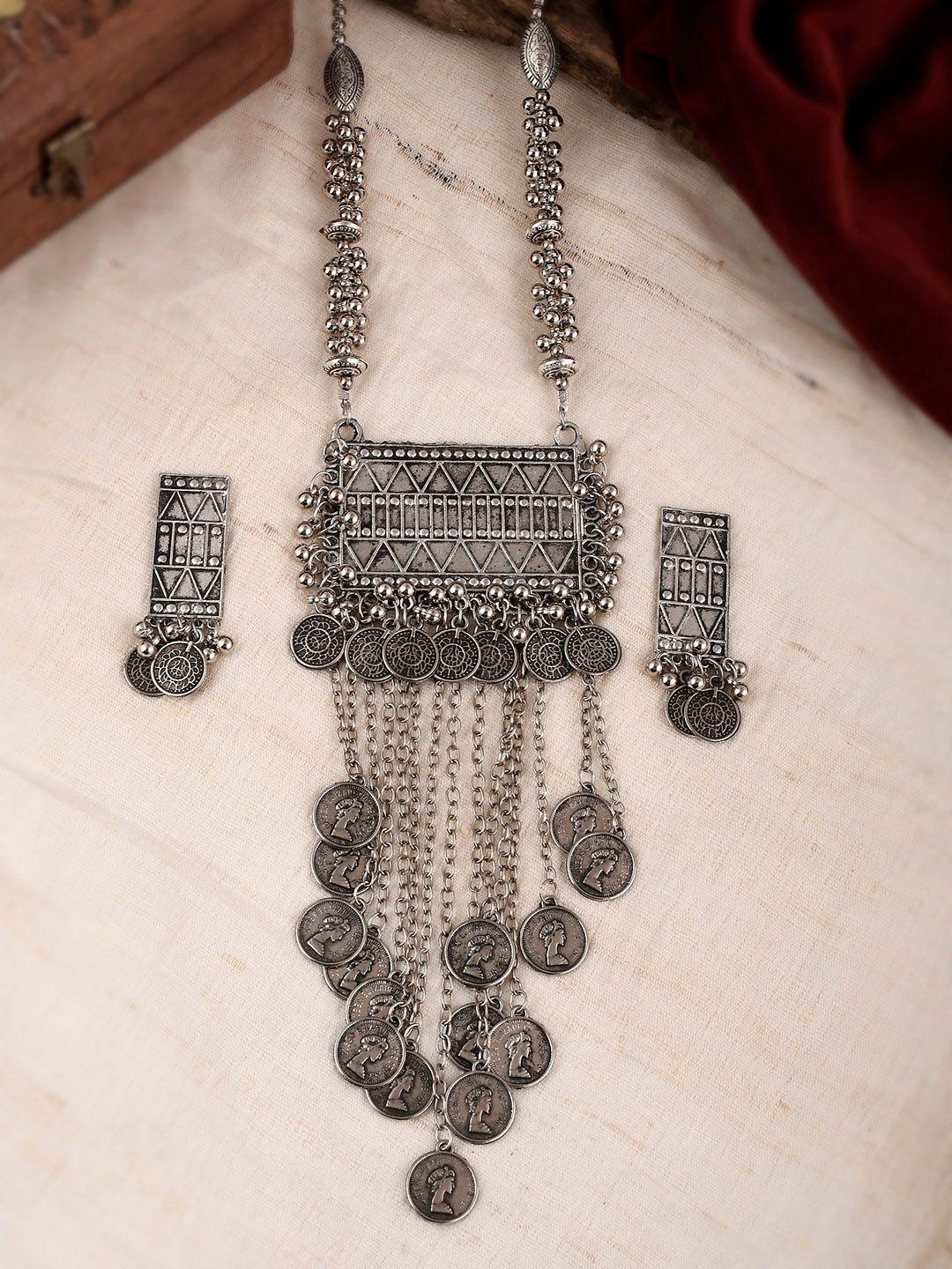 shoshaa oxidized silver-plated jewellery set