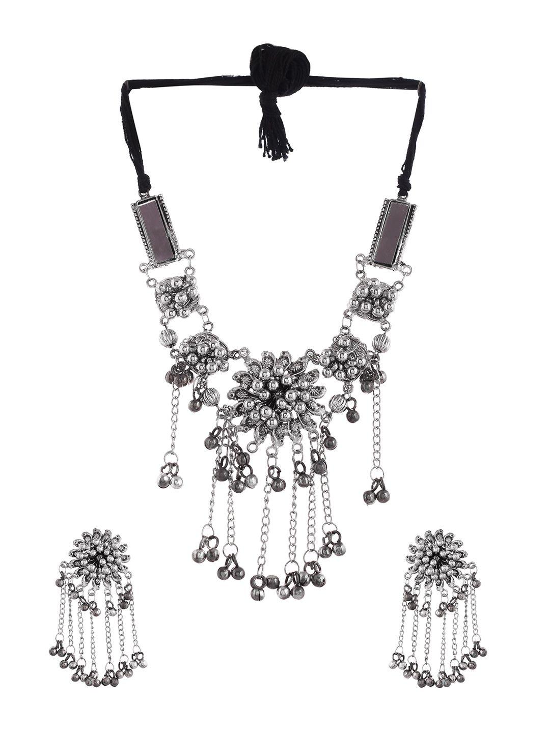 shoshaa oxidized silver-plated jewellery set