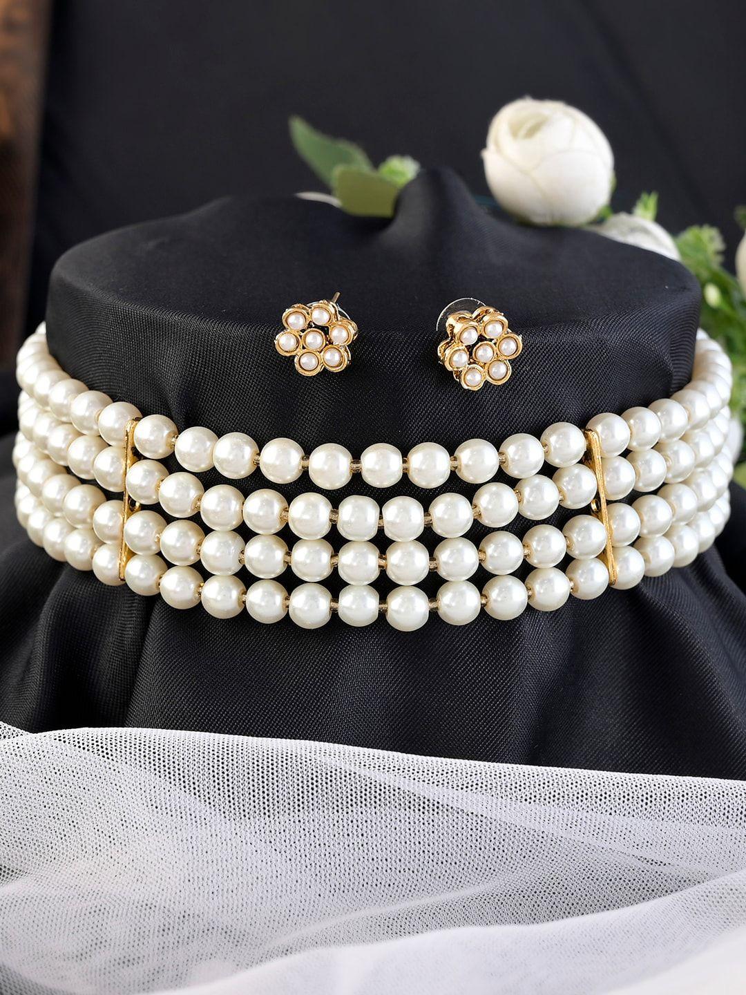 shoshaa women pearl jewellery set