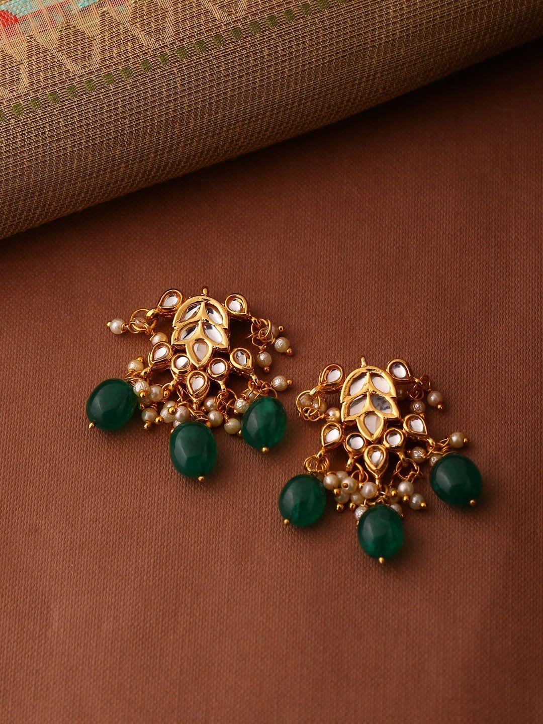 shoshaa gold-plated handcrafted drop earrings
