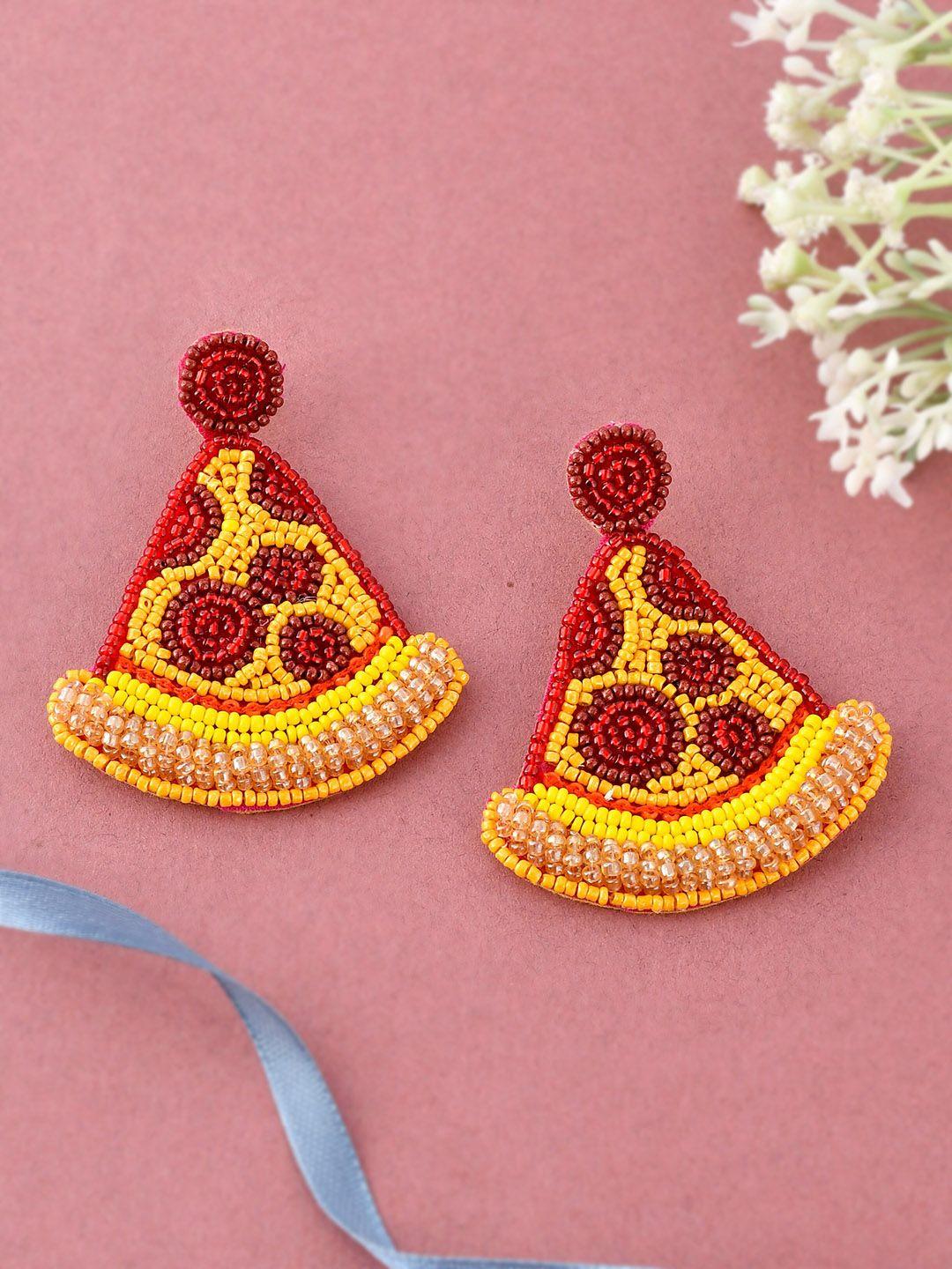 shoshaa maroon triangular drop earrings