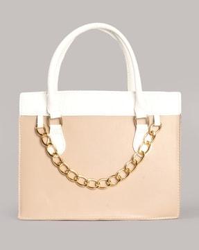 shoulder bag with metal chain accent