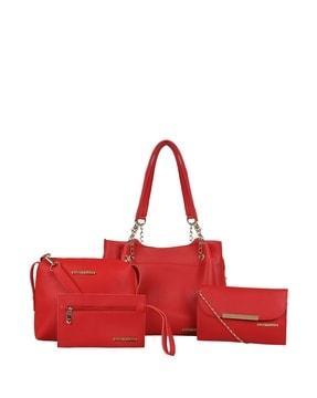 shoulder bag set with zipper closure