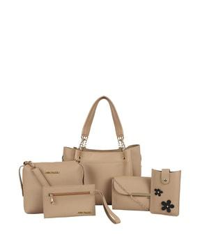 shoulder bag set with zipper closure